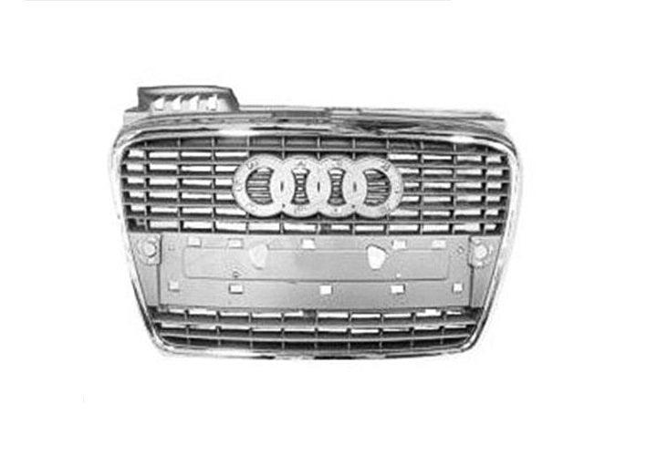 Grille Audi S4 Cabrio /Convertible 2007-2009 (Chrome/Primed-Black) Without S-Line Pkg , AU1200112