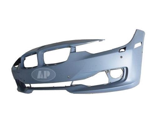 Bumper Front Bmw 3 Series Sedan 2012-2015 With Sensor/Wash/Cam Without Park Distance Control Without Moulding Hole Primed , BM1000261