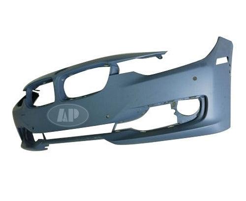 Bumper Front Bmw 3 Series Sedan 2012-2015 With Sensor/Cam/Park Distance Control Without Wash Hole With Moulding Hole Primed , BM1000272