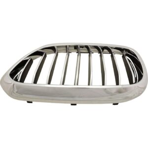 Grille Driver Side Bmw 5 Series 2017-2019 Chrome With 9 Bars Without M-Pkg/Night Vision With Luxurypkg , BM1200298