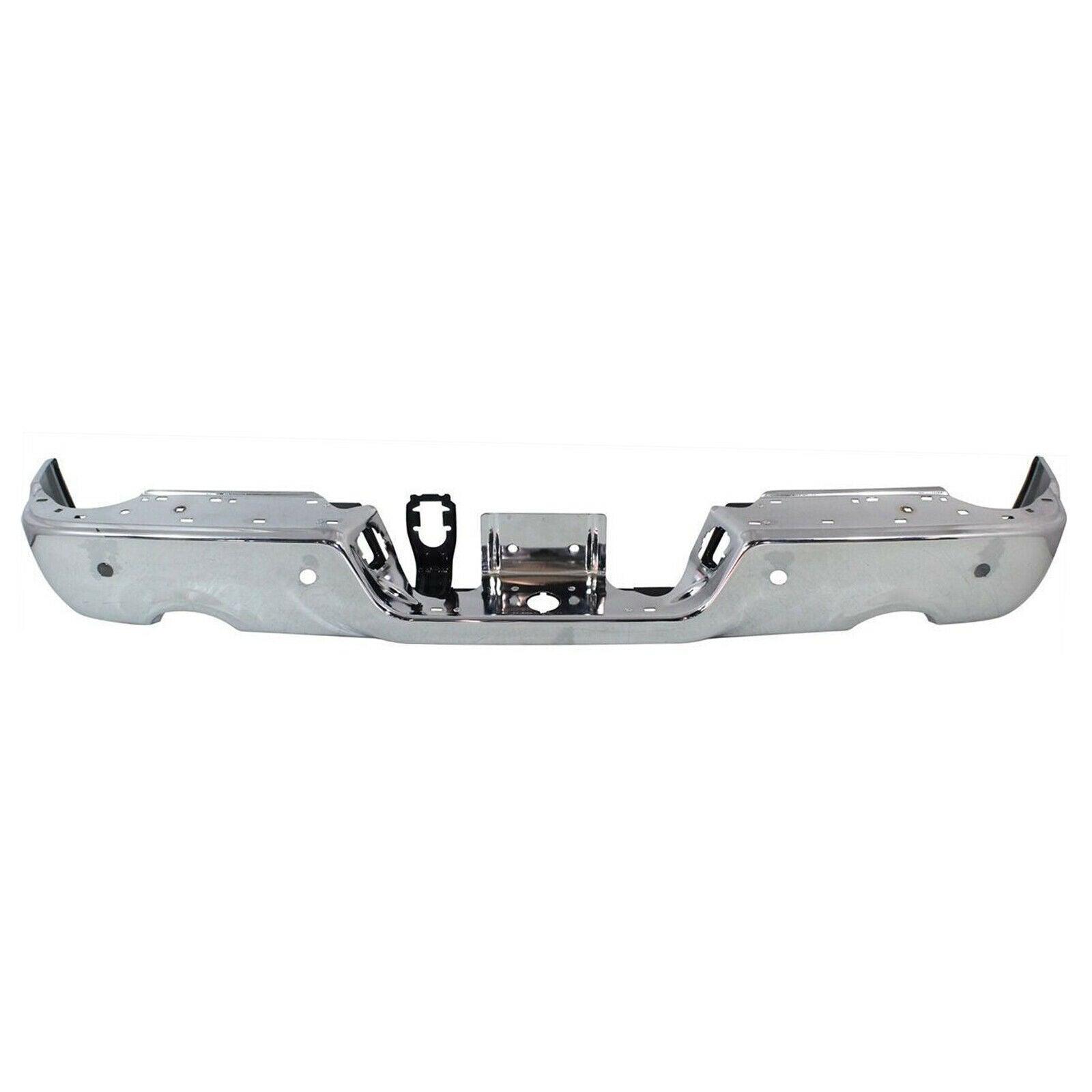 Bumper Face Bar Rear Dodge Ram 1500 2009-2010 With Sensor With Dual Exhaust Chrome Finish , CH1102365