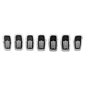 Grille Jeep Cherokee 2014-2018 Matte Black With Chrome Moulding 7 Pieces Set , CH1200375