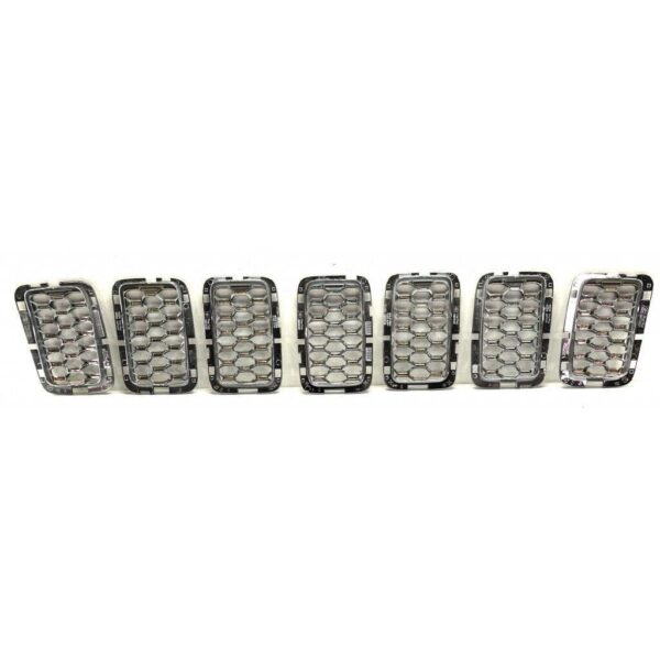 Grille Trim Jeep Grand Cherokee 2017-2021 Ring 7-Piece Set Satin Chrome Exclude Srt/Trackhawk Model Capa , CH1201114C - Image 2
