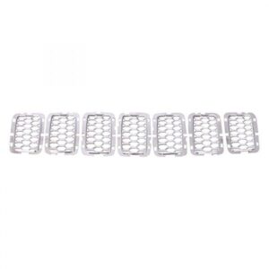 Grille Trim Jeep Grand Cherokee 2017-2021 Ring 7-Piece Set Satin Chrome Exclude Srt/Trackhawk Model Capa , CH1201114C