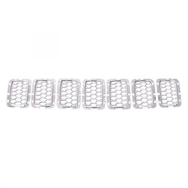 Grille Trim Jeep Grand Cherokee 2017-2021 Ring 7-Piece Set Satin Chrome Exclude Srt/Trackhawk Model Capa , CH1201114C