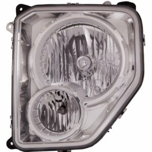 Head Lamp Driver Side Jeep Liberty 2008-2012 Chrome Bezel With Fog Lamp Round Bulb Shield High Quality , CH2502233