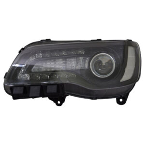 Head Lamp Driver Side Chrysler 300 2015-2017 Halogen Black Bezel Capa , Ch2502269C - Hunt Parts