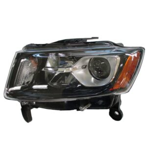 Head Lamp Driver Side Jeep Grand Cherokee 2014-2016 Halogen Std Type Black Bezel High Quality , CH2502308