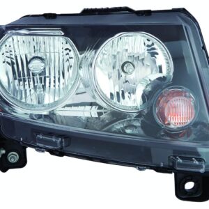 Head Lamp Passenger Side Jeep Compass 2013-2017 Halogen Black Bezel High Quality , CH2503246