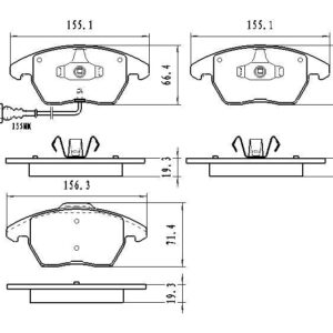 Brake Pads Set Front Ceramic Volkswagen Passat 2006-2010 , D1107