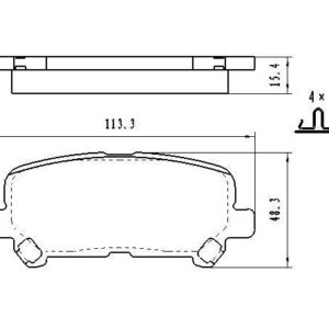 Brake Pads Set Rear Ceramic Honda Pilot 2009 , D1281