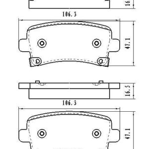 Brake Pads Set Rear Ceramic Buick Regal 2011-2017 , D1430