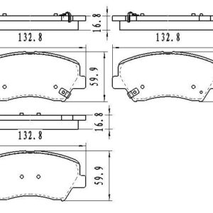 Brake Pads Set Front Ceramic Kia Forte Coupe 2014-2016 , D1543