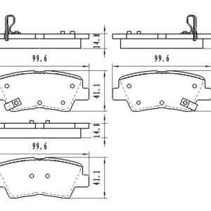 Brake Pads Set Rear Ceramic Kia Rio Sedan 2012-2019 , D1544