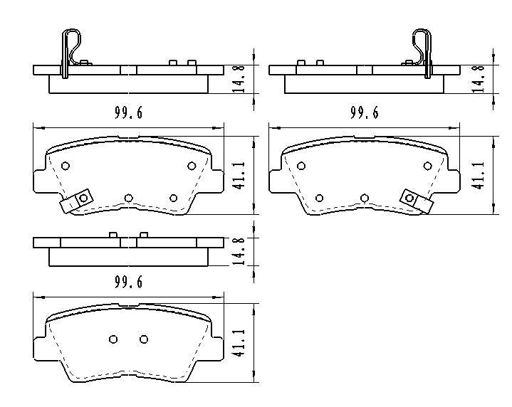 Brake Pads Set Rear Ceramic Kia Rio Sedan 2012-2019 , D1544