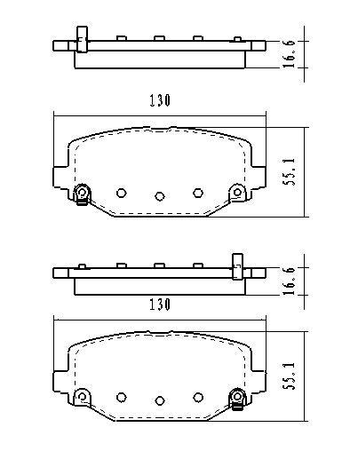 Brake Pads Set Rear Ceramic Dodge Caravan 2012-2020 , D1596
