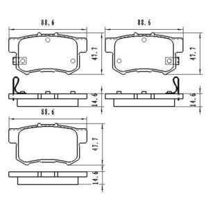 Brake Pads Set Rear Ceramic Acura Legend Coupe 1987-1988 , D537