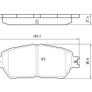 Brake Pads Set Front Ceramic Lexus Es330 2004-2006 , D906