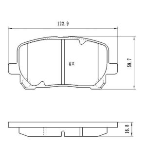 Brake Pads Set Front Ceramic Toyota Corolla Sedan 2000-2008 , D923