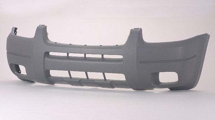 Bumper Front Ford Escape 2001-2004 Gray With Fog Lamp Hole With Moulding Xlt Model , FO1000474
