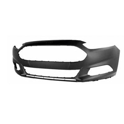 Bumper Front Ford Fusion Hybrid 2013-2016 Primed Without Sensor Without Tow Economy Quality , FO1000680U