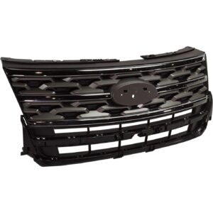 Grille Light Ford Explorer 2018-2019 Gray With Chrome Moulding Xlt Model Without Sport , FO1200624