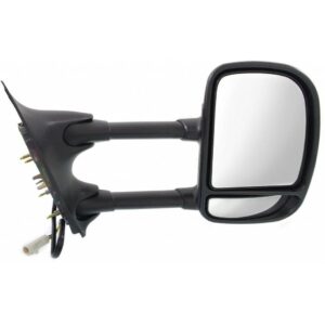 Mirror Passenger Side Ford F550 1999-2004 Power Textured Dual Arm/Glass Telescopic Type Round Plug , FO1321196