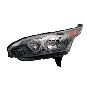 Head Lamp Driver Side Ford Transit Connect 2014-2018 Halogen Black Bezel Van/Wgn Xl Model Without Adaptive Lamps , FO2502327