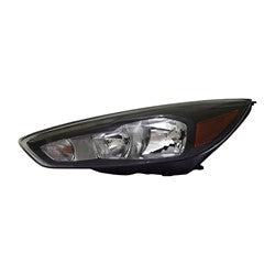 Head Lamp Driver Side Ford Focus 2015-2018 Halogen With Black Bezel/Led Drl Capa , Fo2502338C - Hunt Parts