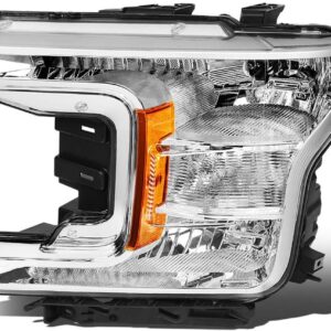 Head Lamp Driver Side Ford F150 2018-2019 Halogen With Chrome Housing Without Level 4 Economy Quality , FO2502372U