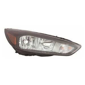 Head Lamp Passenger Side Ford Focus 2015-2018 Black Bezel Without Drl Without Led Sedan/ Hatchback Economy Quality , FO2503337U
