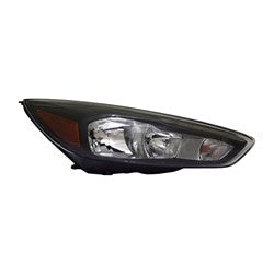 Head Lamp Passenger Side Ford Focus 2015-2018 Halogen With Black Bezel/Led Drl Capa , Fo2503338C - Hunt Parts