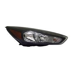 Head Lamp Passenger Side Ford Focus 2015-2018 Halogen With Black Bezel/Led Drl High Quality , FO2503338