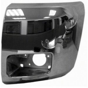 Bumper End Front Chevrolet Silverado 1500 2012-2013 Chrome With Fog Lamp Hole , GM1004156