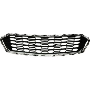 Grille Center Chevrolet Cruze Hatchback 2017-2018 Black With Chrome Moulding Without Rs-Pkg Ls/Lt/L Models , GM1036174
