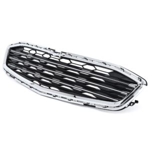 Grille Center Chevrolet Malibu 2016-2018 Matte Black With Chrome Bars/Chrome Surear Ound , Gm1036188U - Hunt Parts