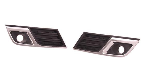 Fog Lamp Bezel Front Driver Side Chevrolet Traverse 2013-2017 Matte Black With Chrome Mldg Lt Model , GM1038148