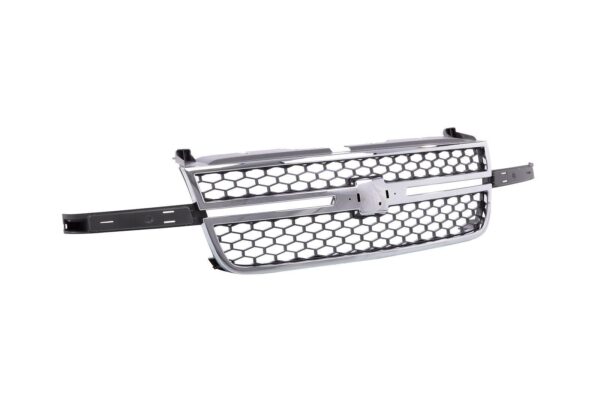 Grille Chevrolet Silverado Classic 2007 Chrome Frame With Gray Honrycomb O5 Ss/Center Bar Needs Wing Inserts , GM1200546 - Image 4
