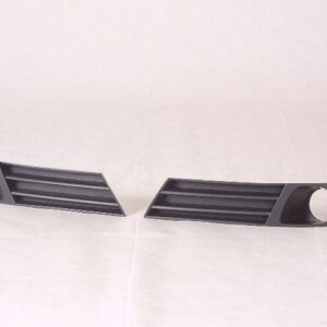 Grille Lower Outer Driver Side Saturn Aura 2007-2009 With Fog Lamp Hole Matt-Black Xr Model , GM1200581