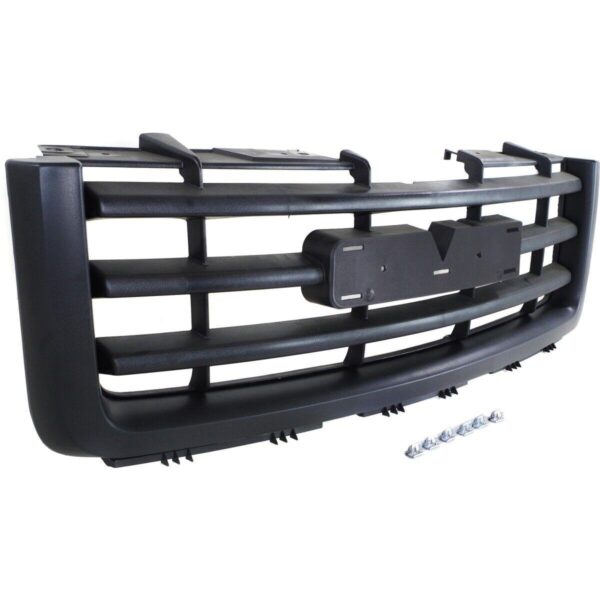 Grille Gmc Sierra 3500 2007-2013 Matte-Black 3 Horizontal Black Bars With Black Front Exclude Denali , GM1200583 - Image 3