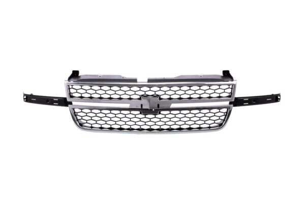 Grille Chevrolet Silverado 2500 2005-2006 Chrome Frame With Black Honeycomb With Dale Earnahart Center Bar Require Wing Inserts , GM1200589 - Image 2