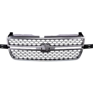 Grille Chevrolet Silverado 2500 2005-2006 Chrome Frame With Black Honeycomb With Dale Earnahart Center Bar Require Wing Inserts , GM1200589