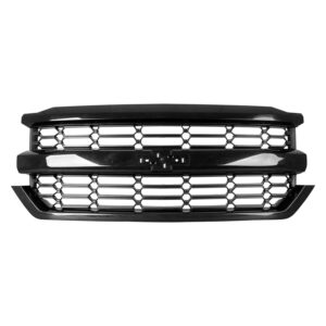 Grille Front Chevrolet Silverado 1500 2017-2018 Ptm Center Molding With Black Chainlink Exclude Ltz/High Country , Gm1200756 - Hunt Parts