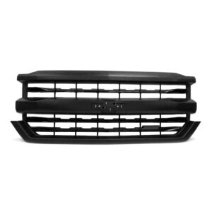 Grille Front Chevrolet Silverado 1500 2016-2018 Ptm With Black Slotted Background/3 Black Bars , Gm1200762 - Hunt Parts