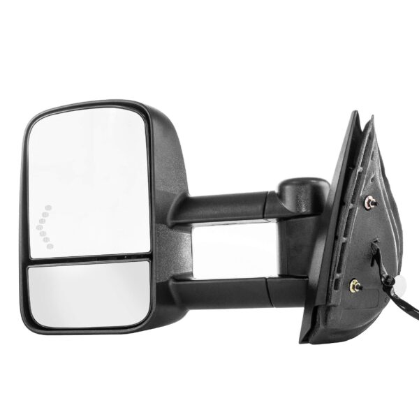 Mirror Driver Side Chevrolet Silverado 3500 2011-2014 Power Heated Textured Trailer Tow Type Telescopic With Signal Manual Folding , GM1320354 - Image 2