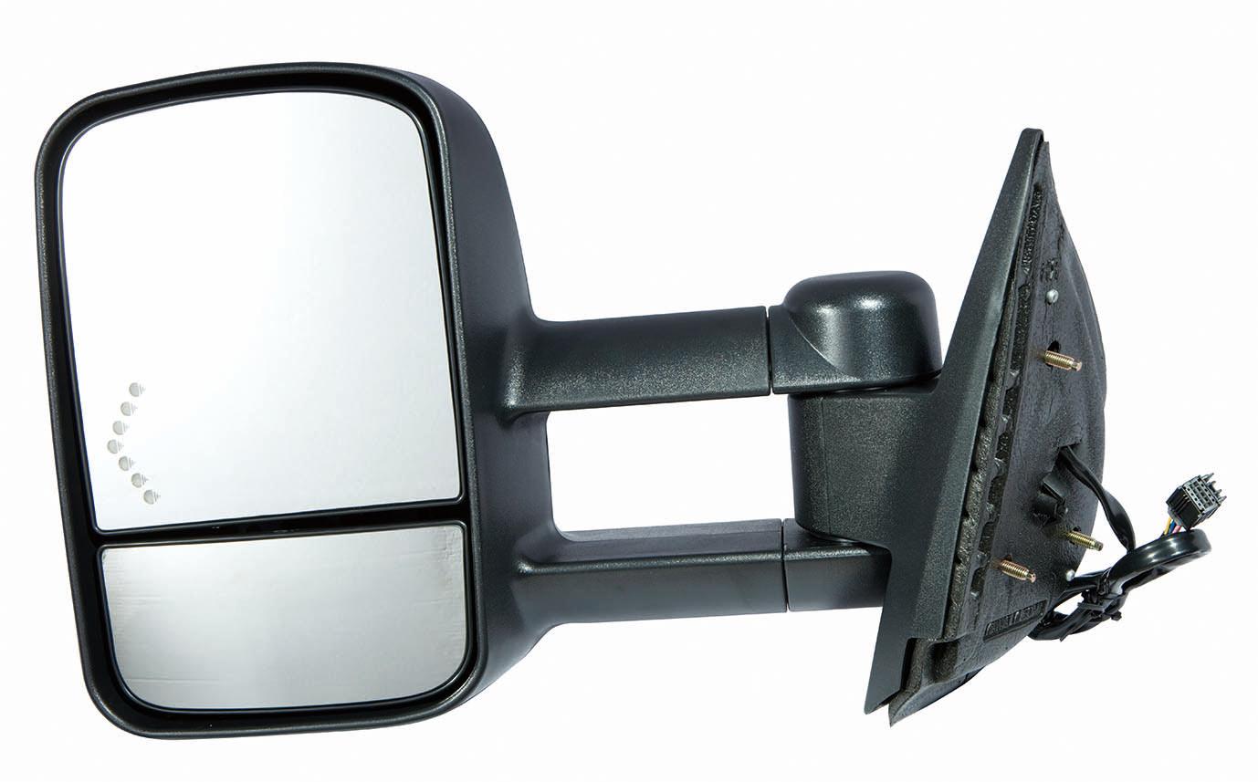 Mirror Driver Side Gmc Sierra 2500 2011-2014 Power Heated Textured Trailer Tow Type Telescopic With Signal Manual Folding , GM1320354