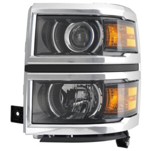 Head Lamp Driver Side Chevrolet Silverado 1500 2014-2015 Halogen High Quality , GM2502389