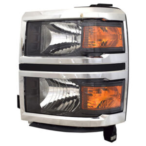 Head Lamp Driver Side Chevrolet Silverado 1500 2014-2015 Halogen Chrome Without Projector Fits Wt/Lt Model Capa , Gm2502410C - Hunt Parts