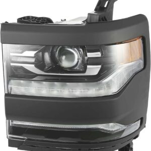 Head Lamp Driver Side Chevrolet Silverado 1500 2016-2018 Led Ptm Bezel High Quality , Gm2502456 - Hunt Parts