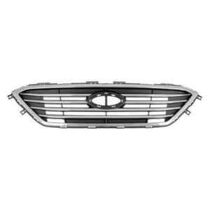 Grille Hyundai Sonata 2015-2017 With Chrome Front 4 Bars Ptd Silver Gray Without Sport Pkg/Auto Cruise , HY1200174